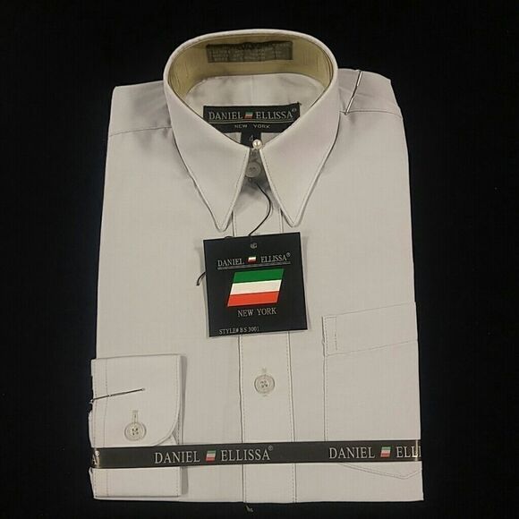 BOY'S SILVER DRESS SHIRT. SIZE 4. - Picture 1 of 3